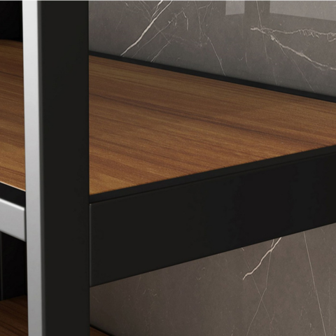 Organizador Multifuncional de Cocina de 5 Niveles en Acero Inoxidable y Madera +REGALO: Kit de Utensilios de Cocina