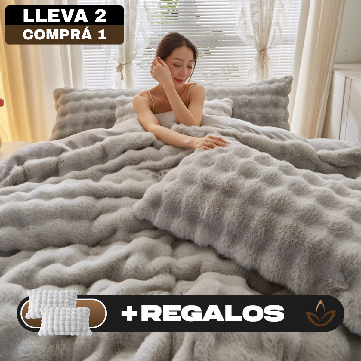 [Llevá 2 Pagá 1] Juego de Cama Completo Alina en Algodón Noble 100% (¡Tu cama como un hotel 5 estrellas!) + REGALO: 2 Fundas de Almohada