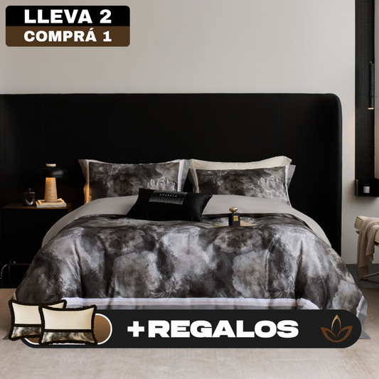 [Llevá 2 Pagá 1] Juego de Cama Imperial Estampado con Tela Antialérgica (Estilo moderno y acogedor) +REGALOS: 2 Fundas para Almohadas